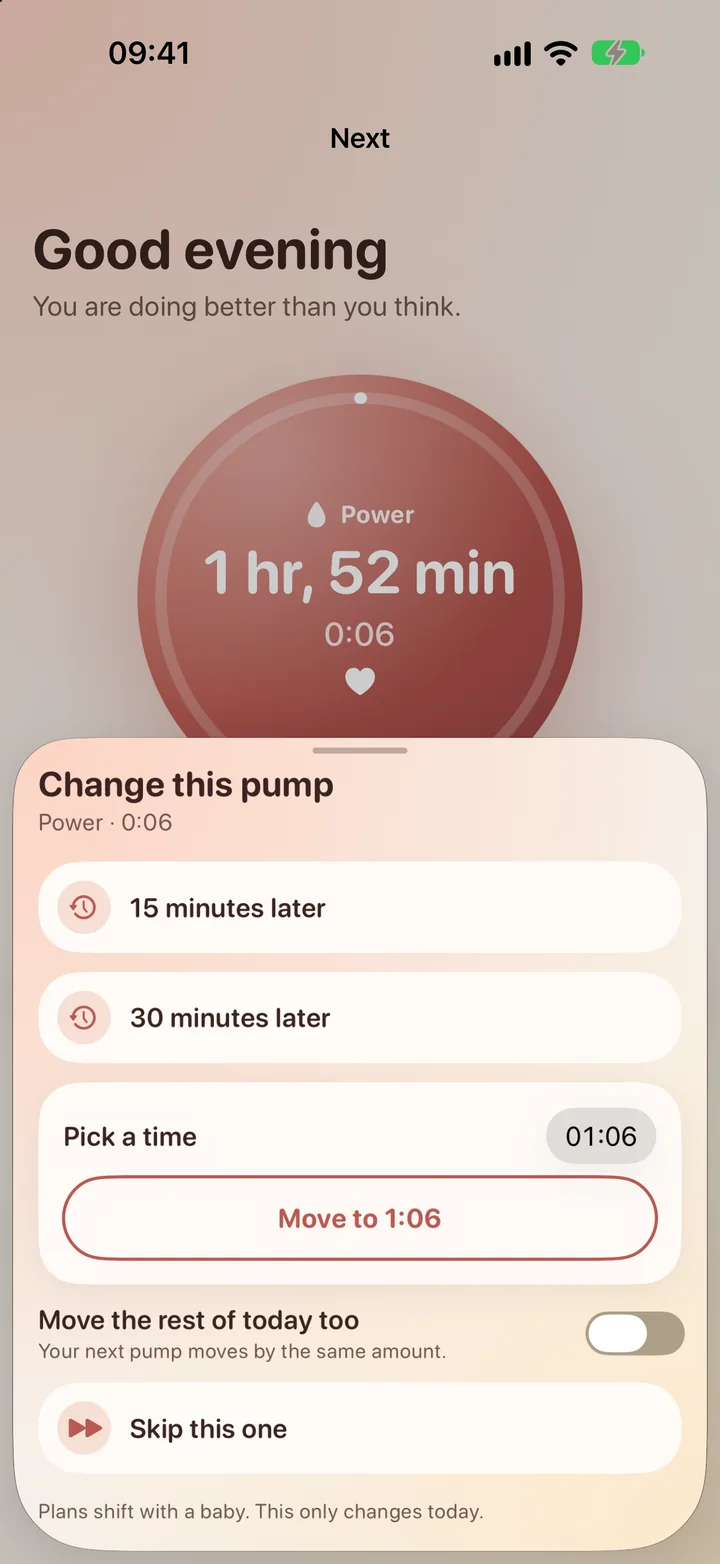 Change this pump sheet: 15 minutes later, 30 minutes later, pick a time, or skip this one