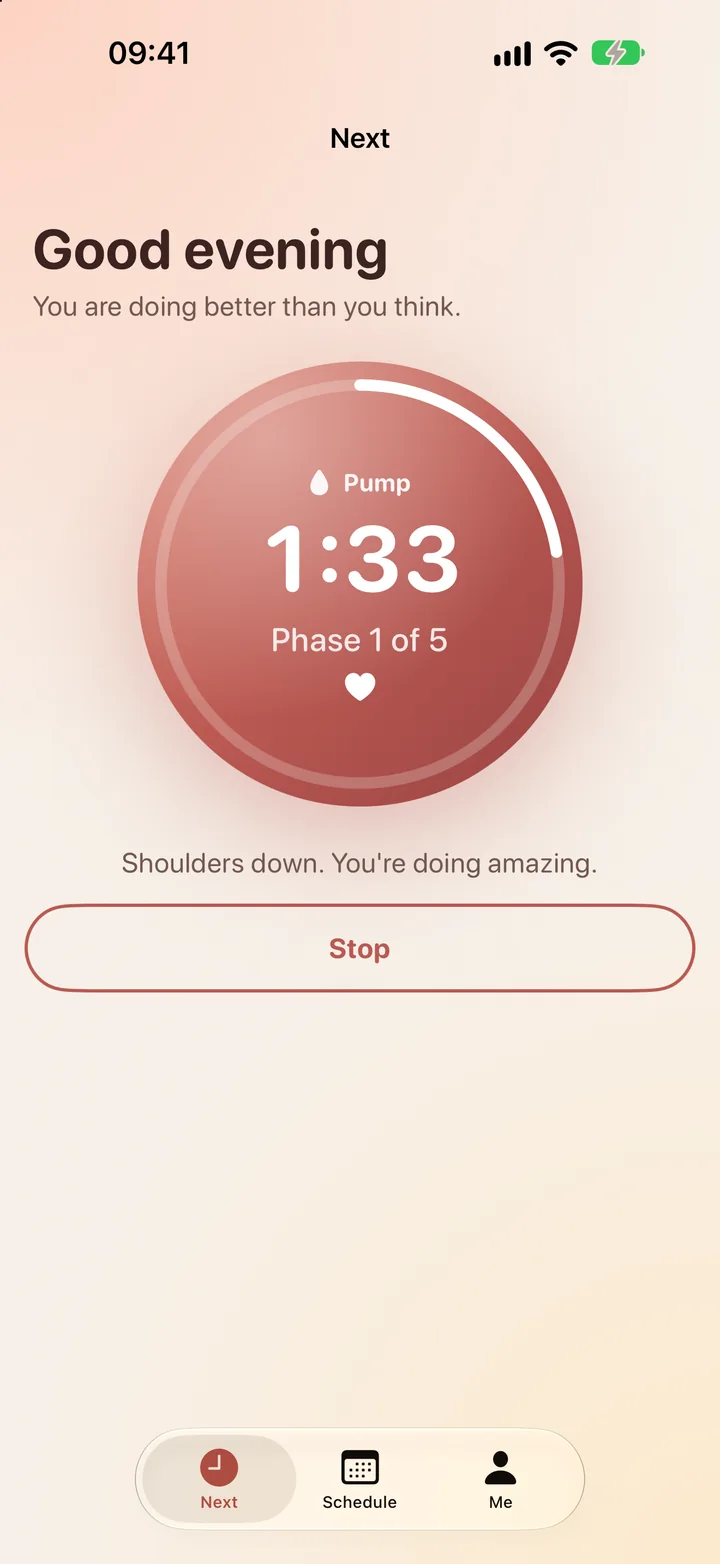 iPhone timing a pump phase